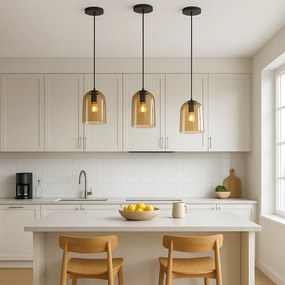 Toolight Amber, závesné svietidlo 1xE27 APP1704-1PC, hnedá-čierna, OSW-04335