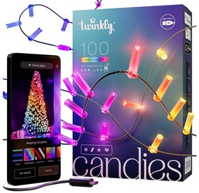 Twinkly Twinkly TWKC100RGB-G - LED RGB Stmievateľný vianočná reťaz 100xLED 8 m USB Wi-Fi TW0046