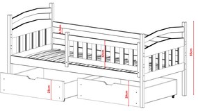 Detská posteľ 80 x 180 cm Tarra (s roštom a úl. priestorom) (borovica). Vlastná spoľahlivá doprava až k Vám domov. 1012836