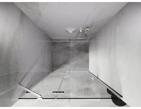 Mexen, Mexen Lunar ľavé otočné sprchové dvere 75 cm, transparentné, biele - 834-075-000-20-00-L