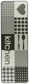 Protišmykový kuchynský koberec Flex 19053/08 sivý