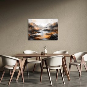 Sklenený obraz - Maľba horskej krajiny (70x50 cm)