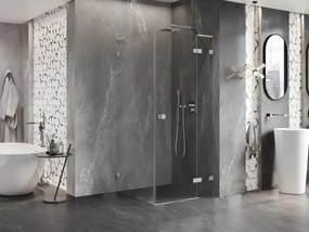 Mexen Lunar L, 1-krídlový sprchový kút, pravý, 70 x 70 cm, 8mm číre sklo, brúsená oceľ profil, 834L-070-070-97-00-P