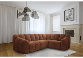 Terakotová rohová pohovka (pravý roh/do L) Shell – Miuform