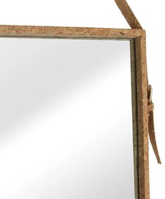Štvorcové zrkadlo TOZAL s rámom z korku