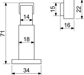 Dverná zarážka magnetická RICHTER RDS.050.BRNI, RICHTER Matný nikel