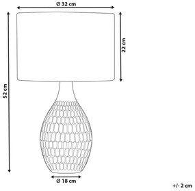 Keramická stolná lampa žltá HADDAS Beliani