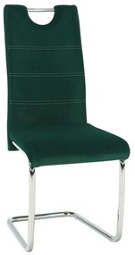Tempo Kondela Jedálenská stolička, smaragdová Velvet látka/svetlé šitie, ABIRA NEW