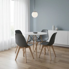 Tmavosivá stolička KITO s bukovými nohami