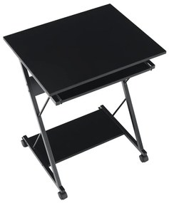 Tempo Kondela Pojazdný PC stôl/herný stôl s kolieskami, čierna, TARAK