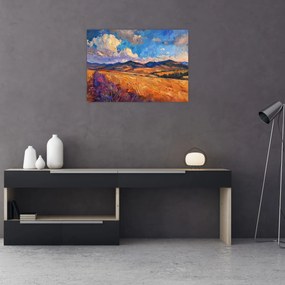 Sklenený obraz - Olejomaľba krajiny (70x50 cm)