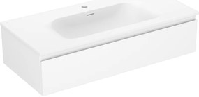 Mexen Orio, kúpeľňová skrinka 100 cm s umývadlom Vela, 1 zásuvka, biela matná, 91A10-10023-1-BF01-W23M01