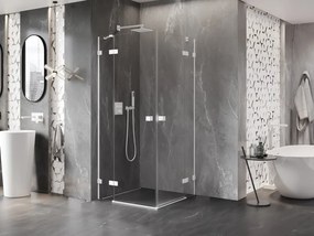 Mexen Lunar Duo, výklopný sprchový kút 115 x 115 cm, 8mm číre sklo, biely profil, 834-115L-115P-20-00