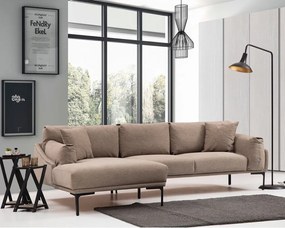 Béžová rohová pohovka Artie Leo, ľavý roh