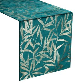 Dekorstudio Elegantný zamatový behúň na stôl BLINK 15 tmavotyrkysový Rozmer behúňa (šírka x dĺžka): 35x140cm
