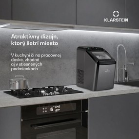 Klarstein Partytime, výrobník ľadu, číry ľad, 15kg/24h, ušľachtilá oceľ