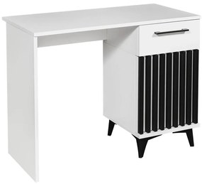 Písací stôl s lamelami Brema biela/čierna