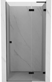 Mexen, Mexen Lunar L Otočné pravé sprchové dvere 100 cm, transparentné, čierne - 834L-100-000-70-00-P