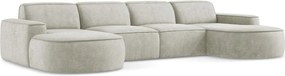 Krémová ženilková rohová pohovka (do tvaru "U") Omao – Makamii