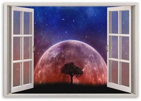 Obraz na plátně Pohled z okna Měsíční strom - 60x40 cm