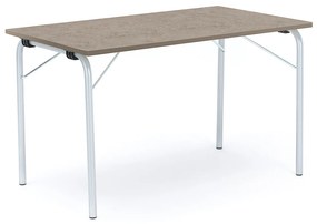 Skladací stôl NICKE, 1200x700x720 mm, linoleum - svetlošedá, strieborná