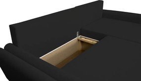 Rohová sedačka Helvetius, čierna látka