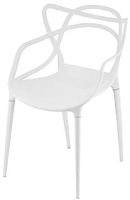 Jedálenský set 1+4, biely stôl BERGEN 120x80cm a biela plastová stolička KATO