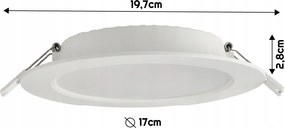 LED stropný panel zapustený okrúhly 12W 1200lm biely