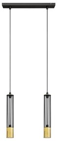 LED Luster na lanku BARS 2xGU10/4,8W/230V čierna/zlatá