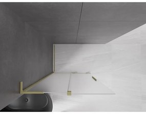 Mexen Velar L, posuvná sprchová zástena Walk-in 120 x 200 cm, 8mm sklo námraza, zlatá matná, 871-120-003-33-55