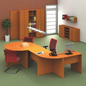 Kondela Kancelársky stôl TEMPO ASISTENT NEW 022, s oblúkom, čerešňa