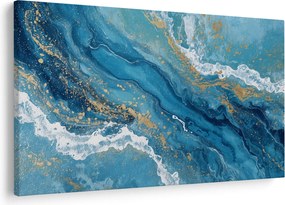 Obraz - Bledomodrý mramor so zlatom II. (90x60 cm)