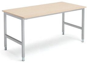 Pracovný stôl OPTION, 1600x800x720-900 mm, breza, strieborná