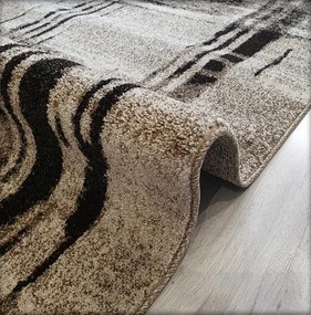 Moderný koberec Rio 170-Cream-Cream – béžovo-hnedý s geometrickým vzorom Rozmer: 80x150 cm