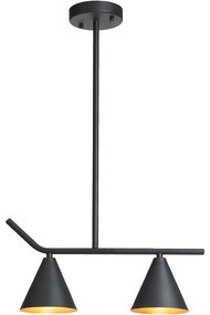 Luster na tyči 2xE27/40W/230V čierna