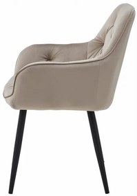 Set dvoch jedálenských stoličiek JORK zamatové, tmavobéžové (čierne nohy) 2 ks
