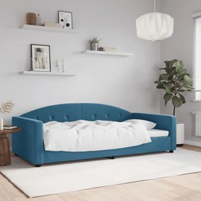 Denná posteľ modrá 100x200 cm zamat 354142
