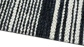 Oriental Weavers, Protišmykový ručne tkaný behúň Laos 125 / 999X, 55x85, čiernobiela, chodba / predsieň