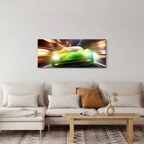 Obraz - Zelené závodné auto (120x50 cm)