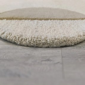 Sivobéžový ručne tkaný vlnený koberec 200x290 cm Mia Scallop Frame – Flair Rugs