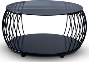 Okrúhly konferenčný stolík Shanghai, 80 cm, čierny/sivý%