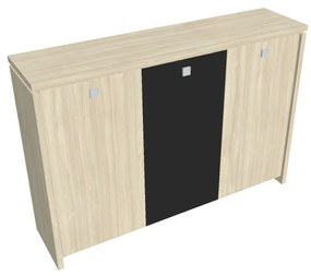 Stredná šatníková skriňa Verno 188 x 46 x 130 cm, kombinované dvere, agát / čierna