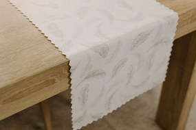 Dekorstudio Luxusný behúň na stôl Pierko - strieborný SW24 Rozmer behúňa (šírka x dĺžka): 40x110cm