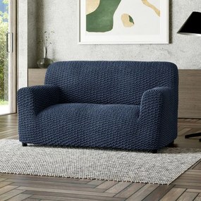 Bielastické poťahy MOSAICO modré dvojkreslo (š. 120 - 160 cm)