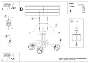 Sollux SL.1118 - Luster na tyči BELUCI 3xE14/40W/230V čierna