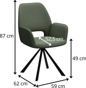 Otočné jídelní křeslo Graham zelené