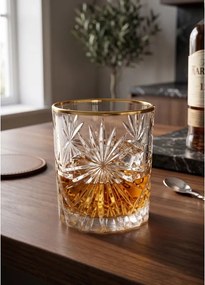 BOHEMIA PRESTIGE FIORE GOLD POHÁR NA WHISKY 320ML SADA 6KS