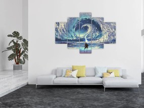 Obraz - Ilustrácia chlapca s kopijou (150x105 cm)
