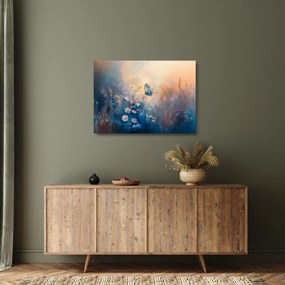 Sklenený obraz - Lúka s motýľom (70x50 cm)
