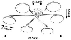 Rabalux 71063 - LED Prisadený luster MADI LED/24W/230V 3000K čierna